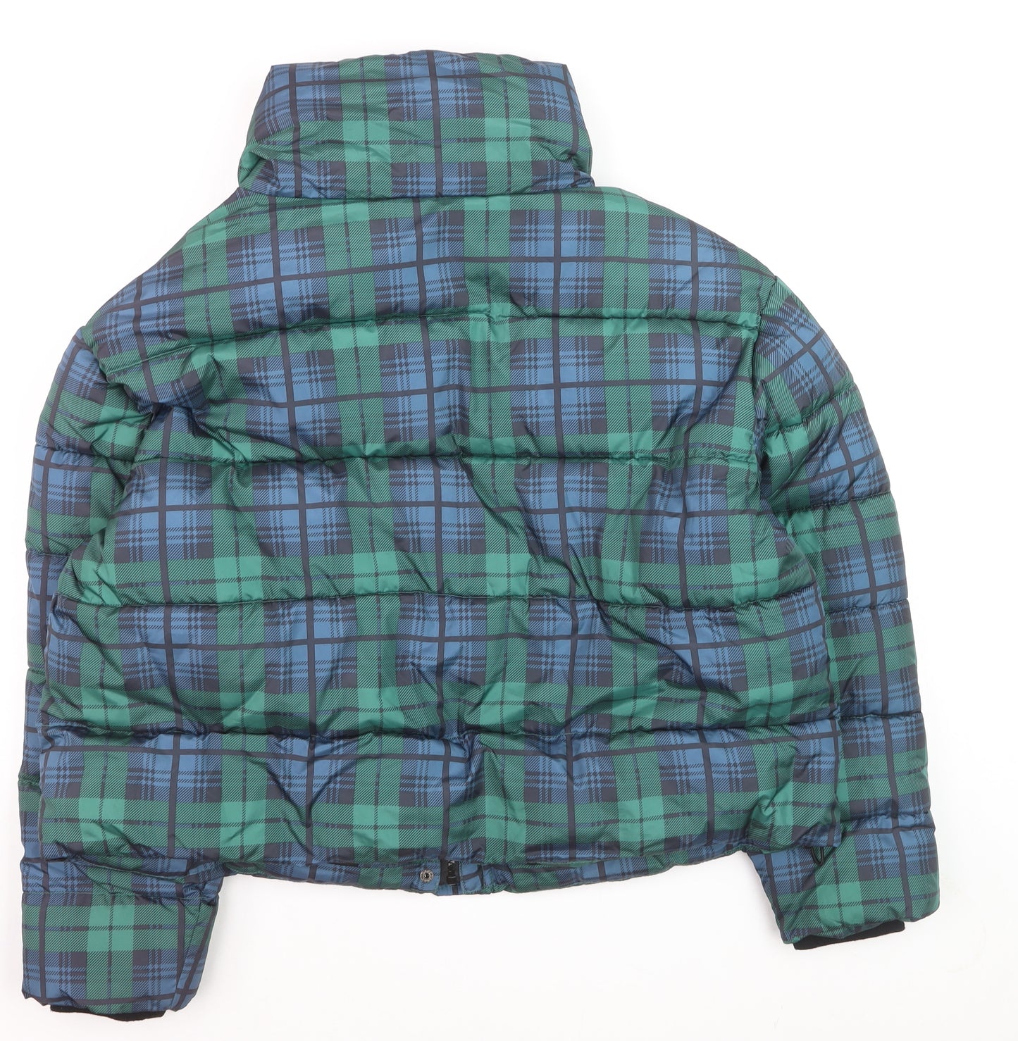 Primark Women's Green Check Puffer Jacket XL Winter Casual