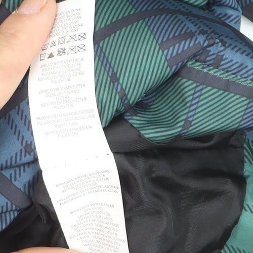 Primark Women's Green Check Puffer Jacket XL Winter Casual
