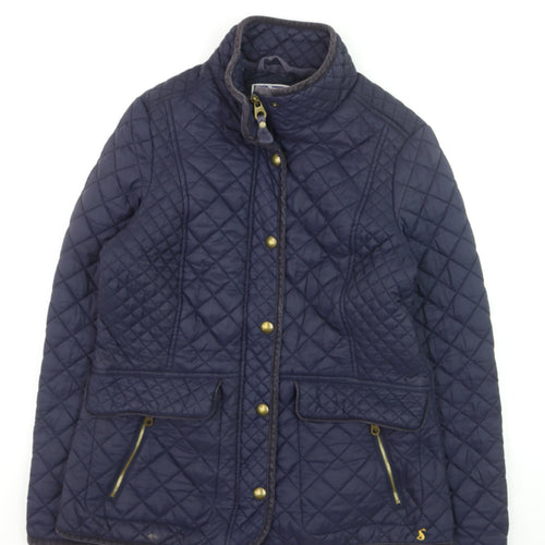 Joules Women Blue Quilted Mid-Length Regular Fit Jacket Size 14