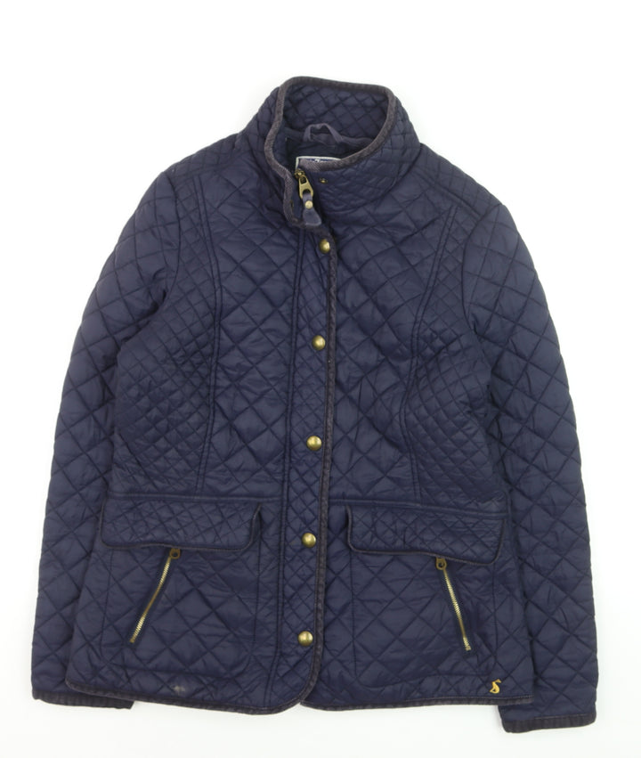 Joules Women Blue Quilted Mid-Length Regular Fit Jacket Size 14