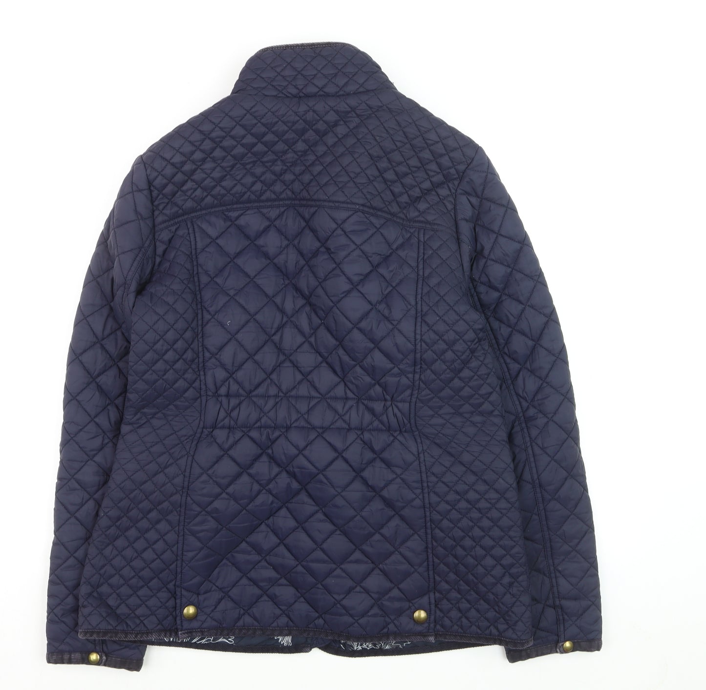 Joules Women Blue Quilted Mid-Length Regular Fit Jacket Size 14