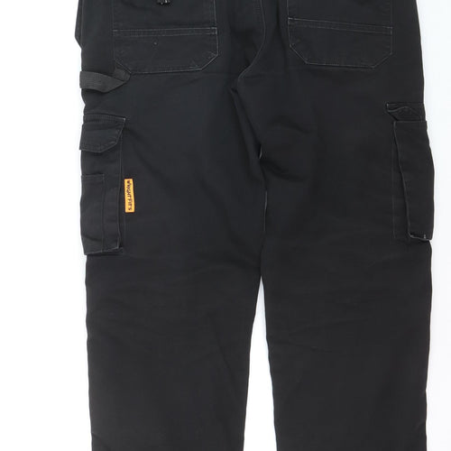 Wright Fits Men's Black Cargo Workwear Trousers 34W 31L Polyester Cotton