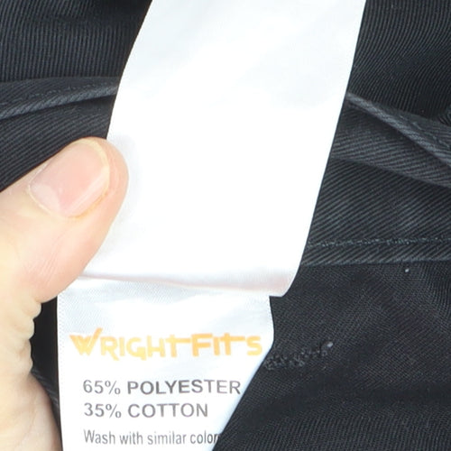 Wright Fits Men's Black Cargo Workwear Trousers 34W 31L Polyester Cotton