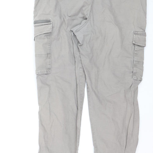 Denim Co Men Beige Cargo Trousers L Relaxed Fit Jogger Style