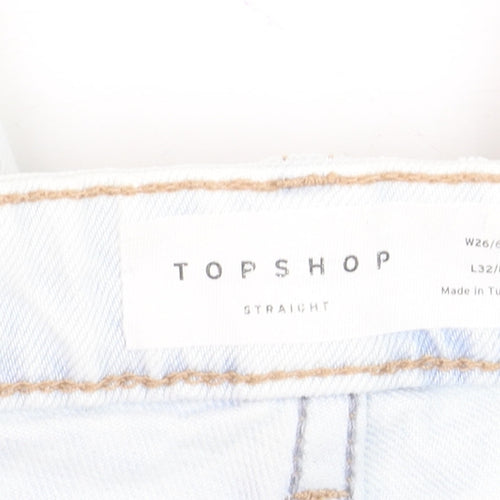 Topshop Women's Blue Size 8 Straight Leg Jeans 26W 32L