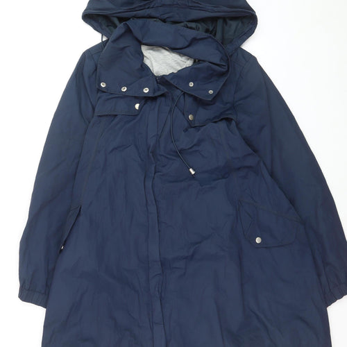 Marks and Spencer Women's Blue Hooded Parka Coat Size 10