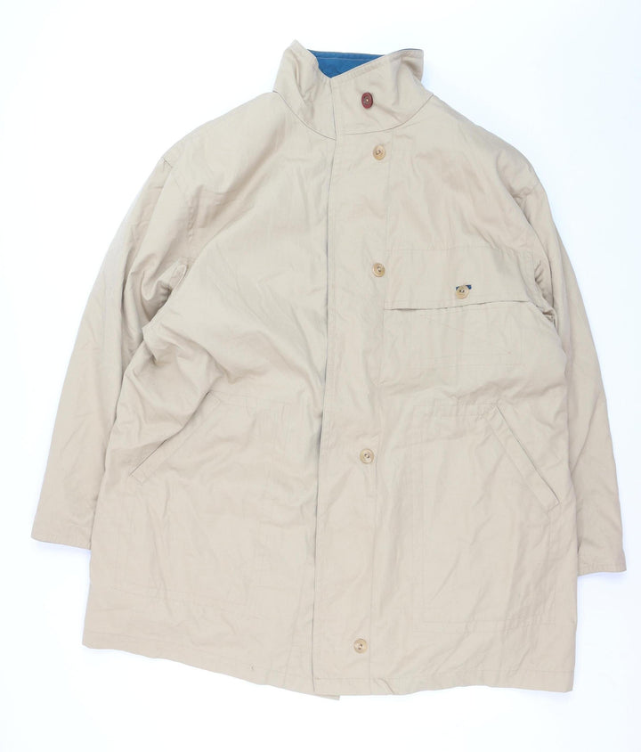 London Fog Women's Beige Mid-Length Rain Coat L Lightweight Classic