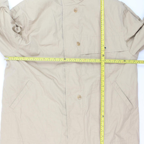 London Fog Women's Beige Mid-Length Rain Coat L Lightweight Classic