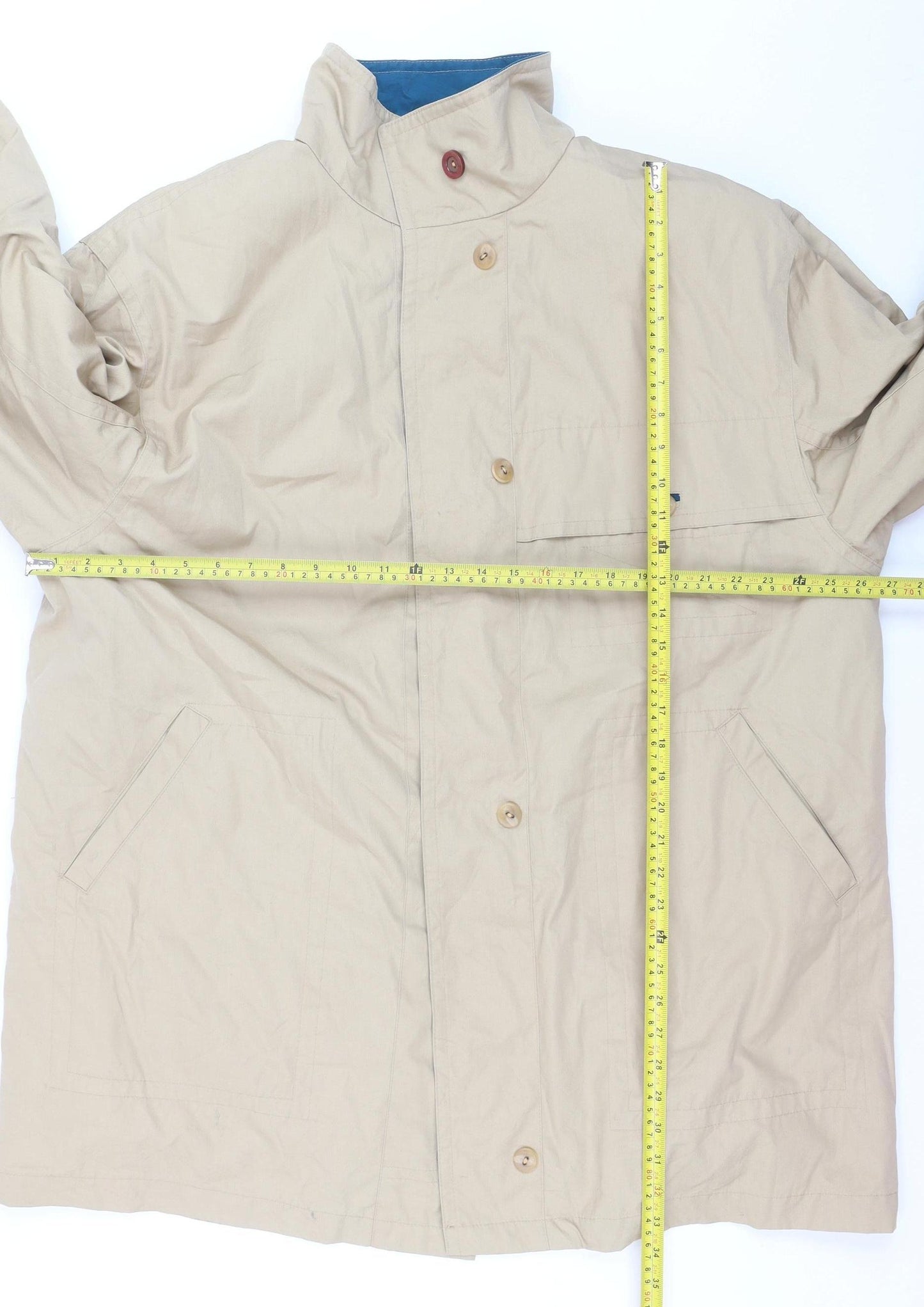 London Fog Women's Beige Mid-Length Rain Coat L Lightweight Classic