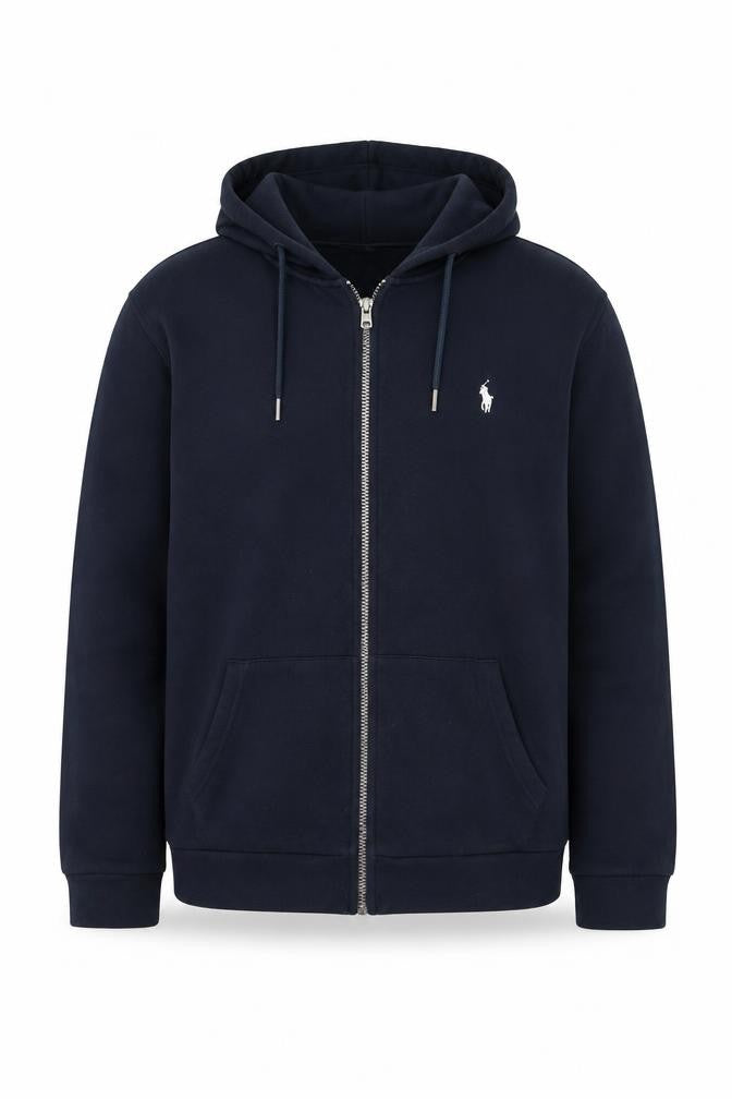 Ralph Lauren Men’s Navy Blue Full Zip Hoodie XL Cotton Fleece