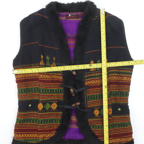 Nomads Women's Multicoloured Bohemian Embroidered Waistcoat Size S