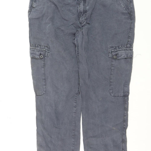 GANT Men Grey Cargo Trousers Size 16 Lightweight Linen Blend