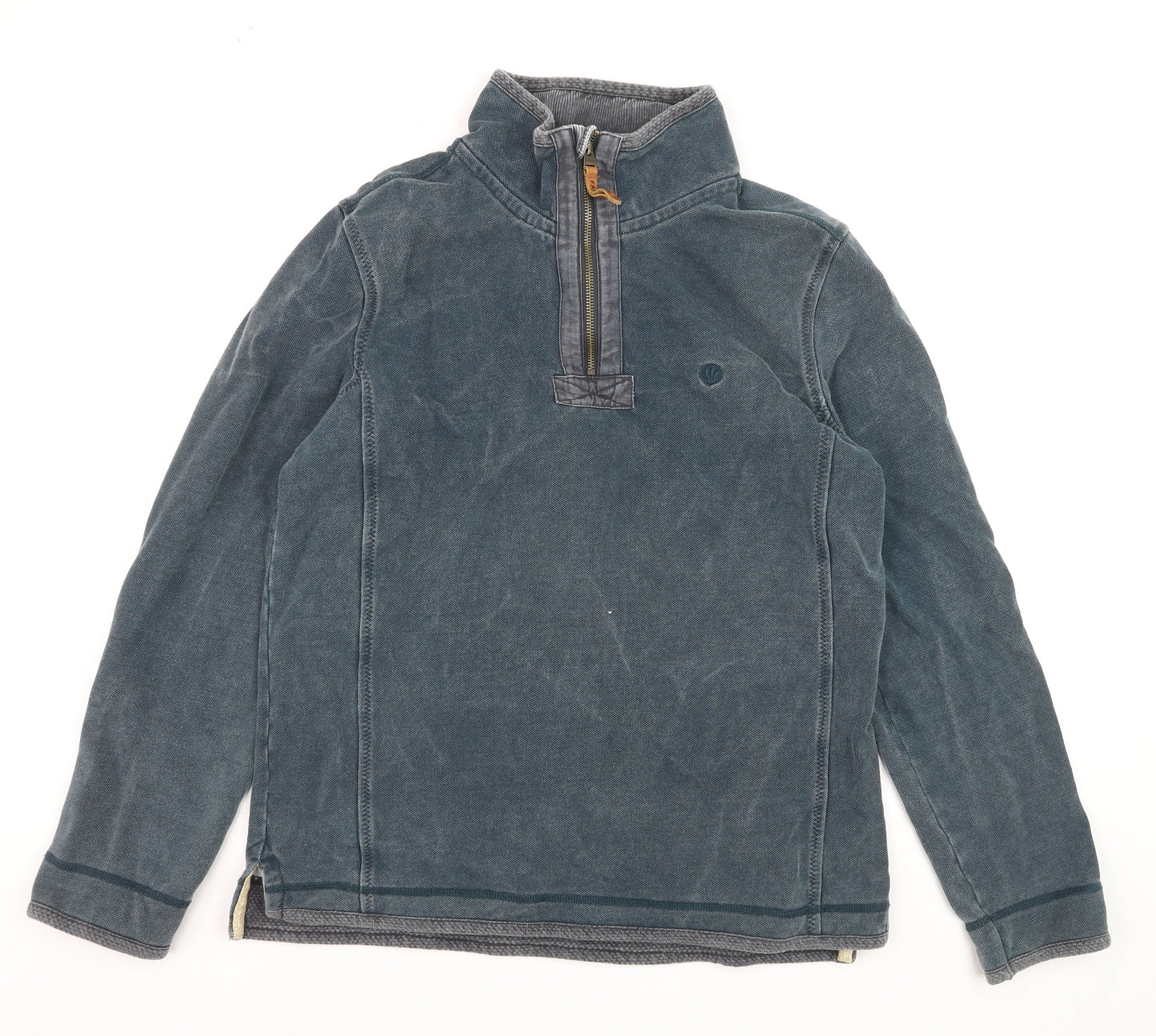 FatFace Men's Blue 1/4 Zip Cotton Henley Sweatshirt Size M