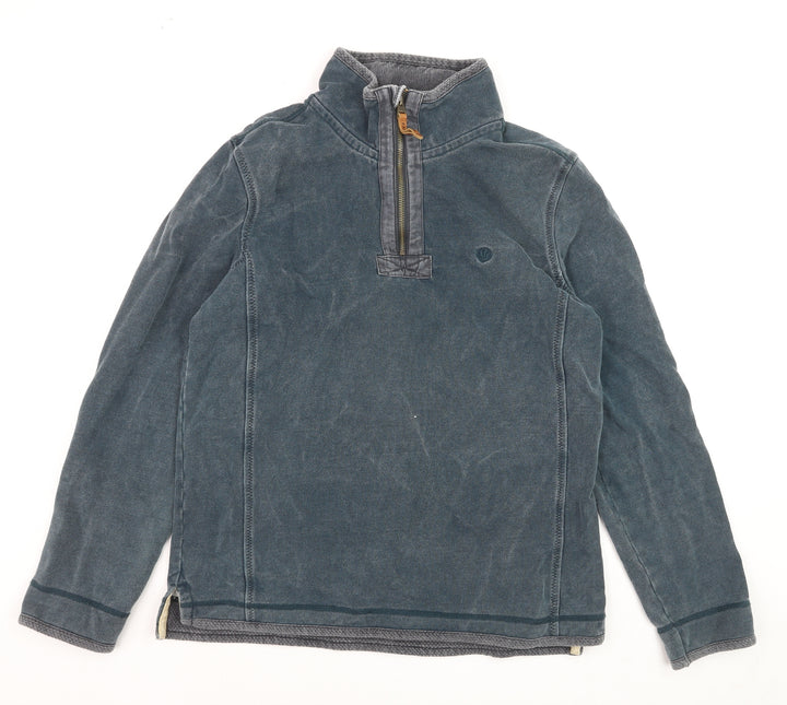 FatFace Men's Blue 1/4 Zip Cotton Henley Sweatshirt Size M