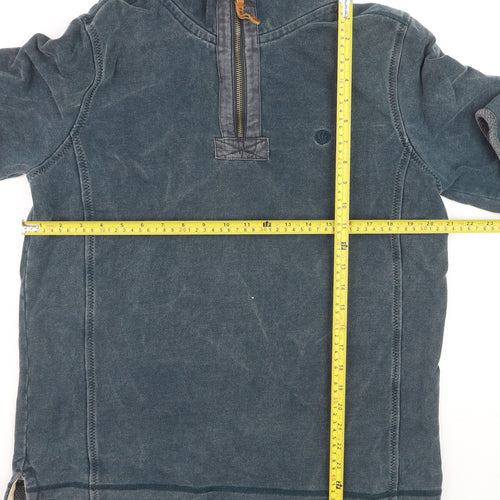 FatFace Men's Blue 1/4 Zip Cotton Henley Sweatshirt Size M