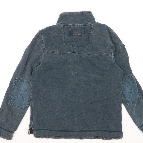 FatFace Men's Blue 1/4 Zip Cotton Henley Sweatshirt Size M