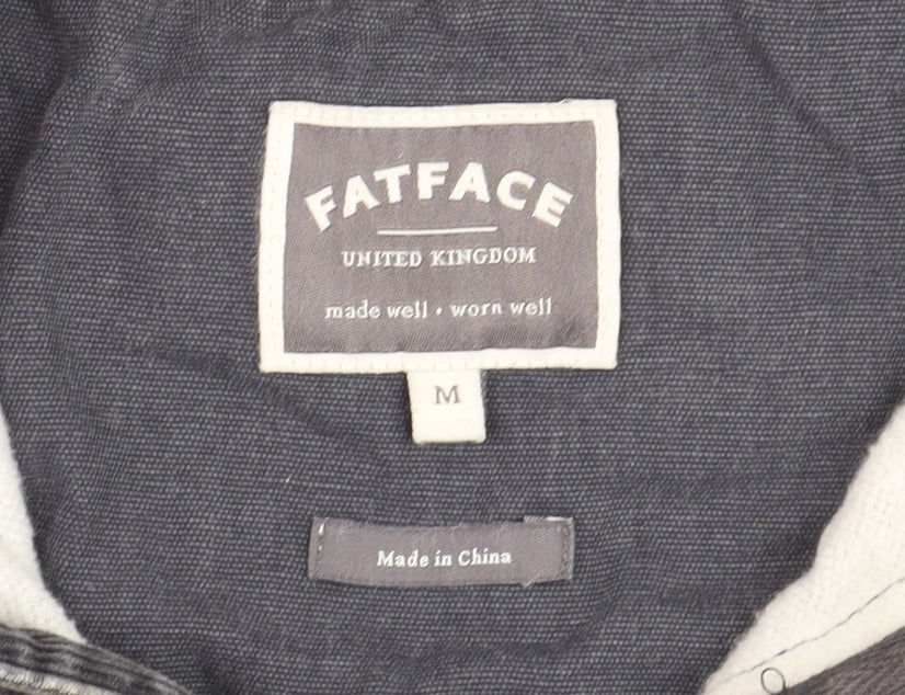 FatFace Men's Blue 1/4 Zip Cotton Henley Sweatshirt Size M