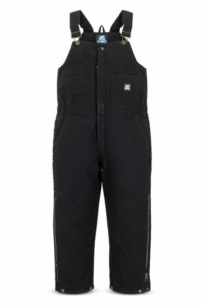 Berne Youth Black Insulated Snow Pants Lined Outdoor Bib Trousers Teen L