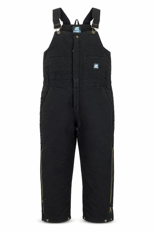 Berne Youth Black Insulated Snow Pants Lined Outdoor Bib Trousers Teen L
