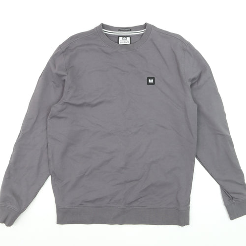 Weekend Offender Men's Grey Regular Fit Cotton Crew Neck Sweatshirt M