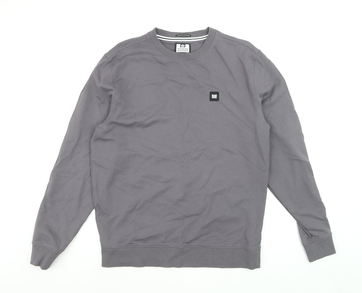 Weekend Offender Men's Grey Regular Fit Cotton Crew Neck Sweatshirt M