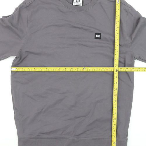 Weekend Offender Men's Grey Regular Fit Cotton Crew Neck Sweatshirt M
