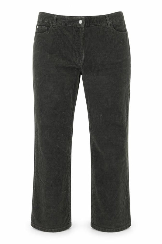 Front view of Next Men’s Green Corduroy Straight Trousers, size 16, Regular
