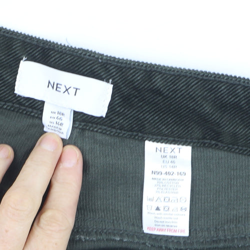 Next Men’s Green Corduroy Straight Trousers Size 16 Regular