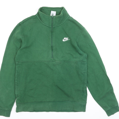 Nike Men’s Green 1/2 Zip Fleece Sweatshirt Small Regular Fit
