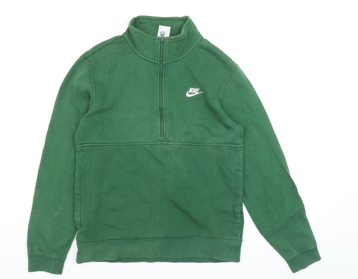 Nike Men’s Green 1/2 Zip Fleece Sweatshirt Small Regular Fit