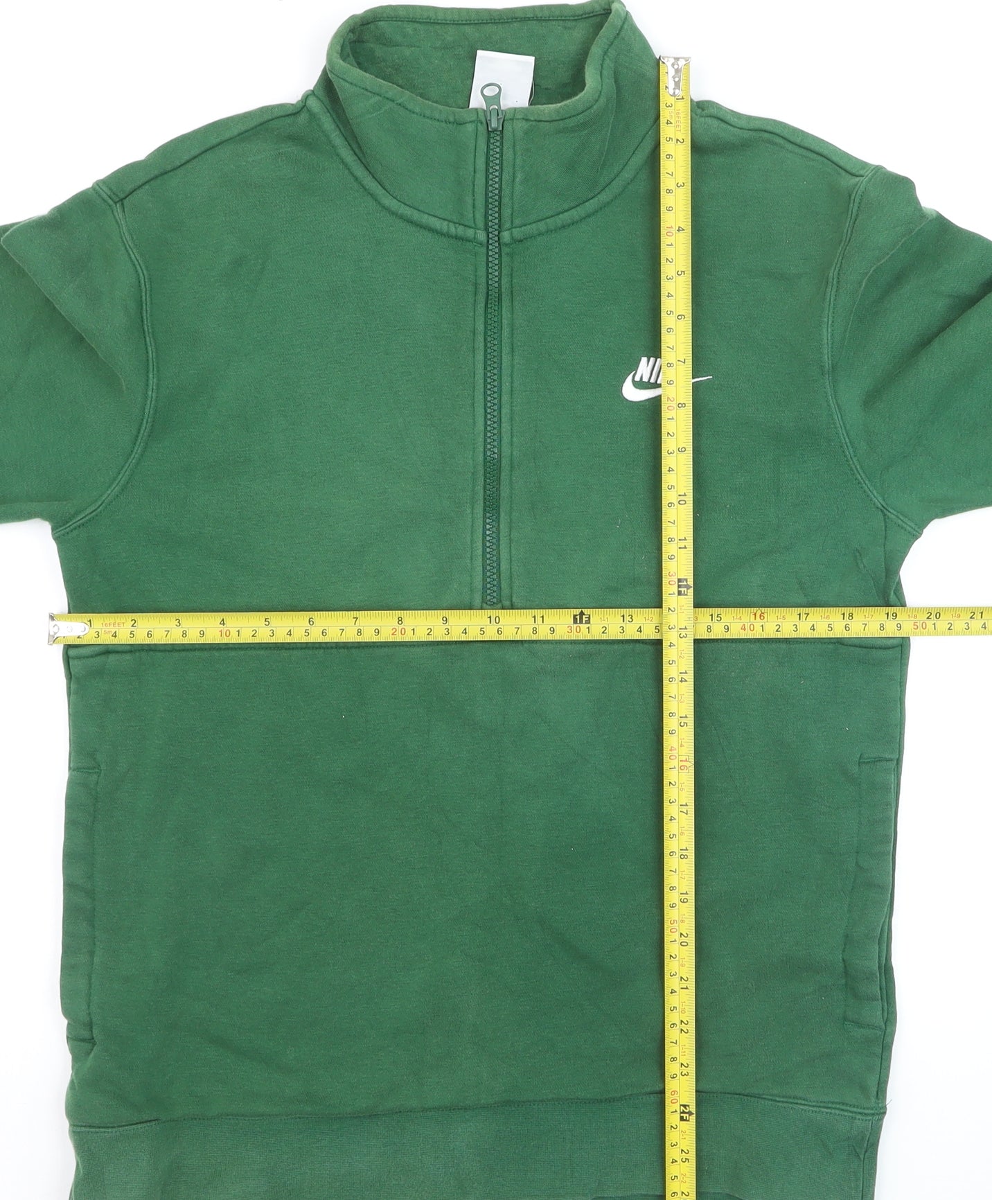 Nike Men’s Green 1/2 Zip Fleece Sweatshirt Small Regular Fit