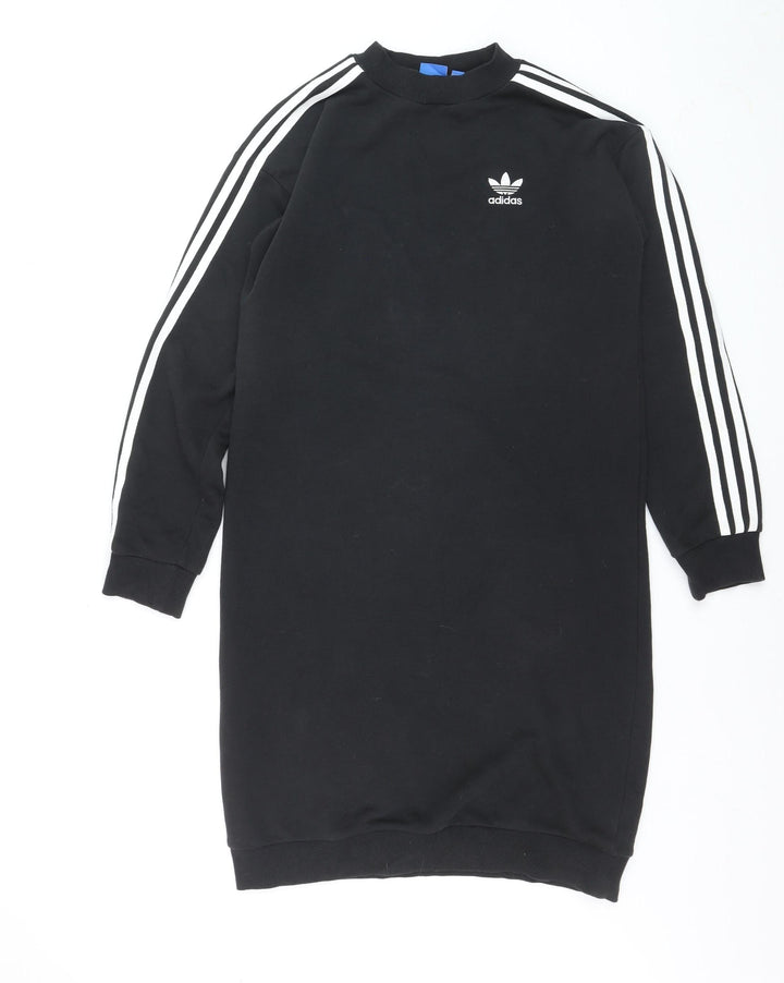 Adidas Womens Black Size 8 T-Shirt Dress Long Sleeve Casual