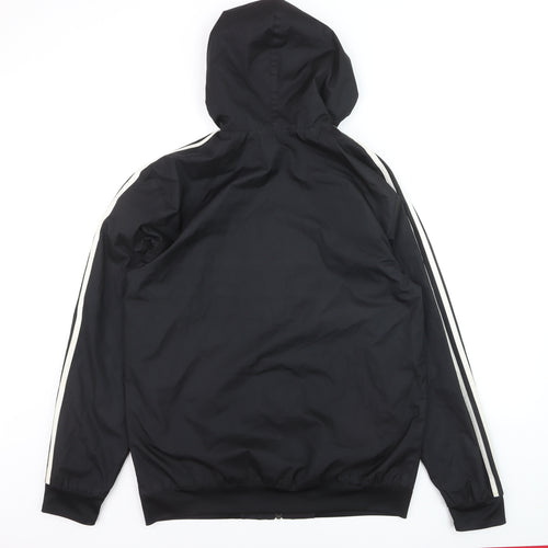 Adidas Men's Black Windbreaker Hooded Jacket L