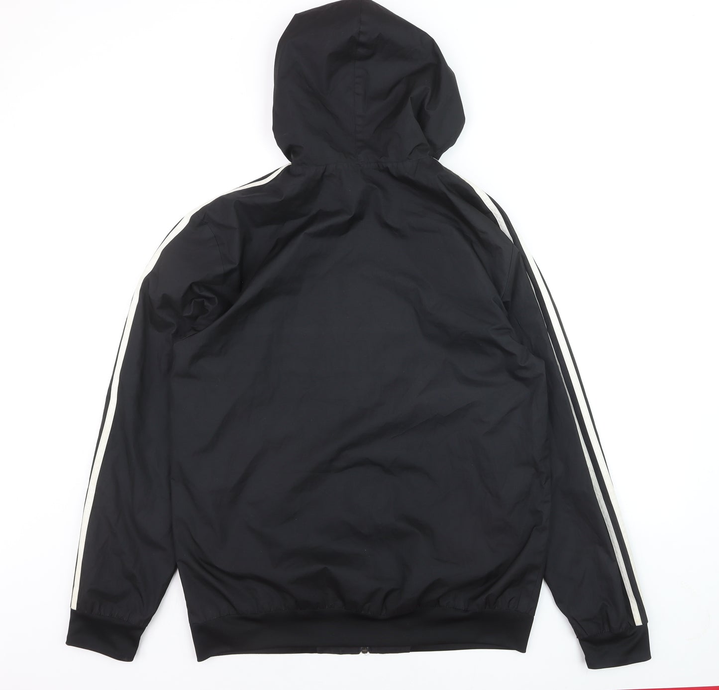 Adidas Men's Black Windbreaker Hooded Jacket L