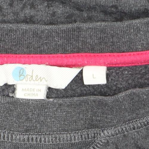 Boden Women Grey Pullover Sweatshirt L Soft Textured Casual Wear