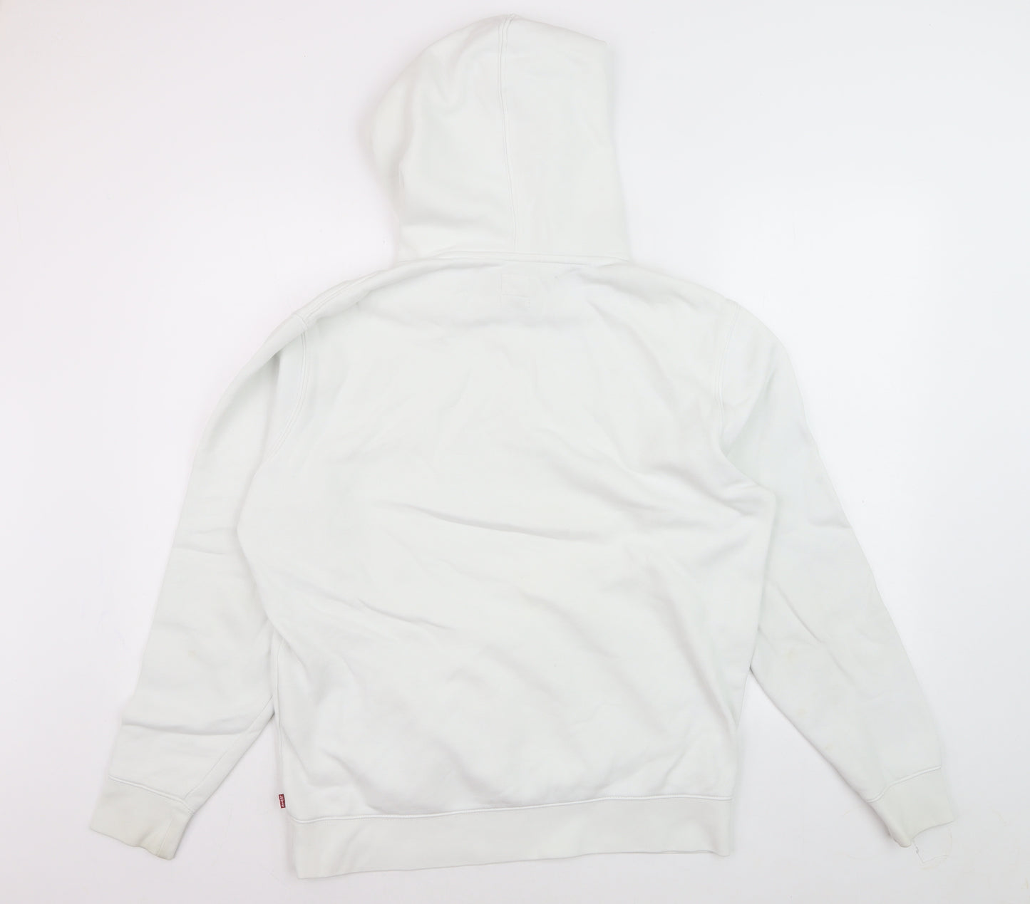 Levi's Men's White Pullover Hoodie Size M Graphic Logo Fleece