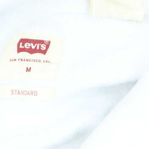 Levi's Men's White Pullover Hoodie Size M Graphic Logo Fleece