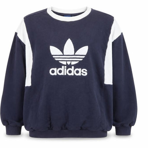 Adidas Womens Navy White Logo Sweatshirt Size 12 Crew Neck Pullover