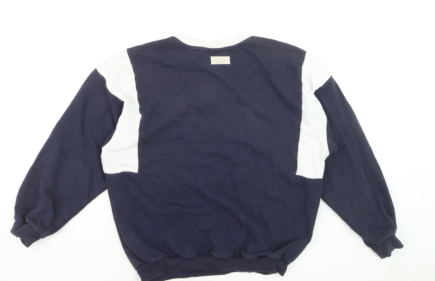 Adidas Womens Navy White Logo Sweatshirt Size 12 Crew Neck Pullover