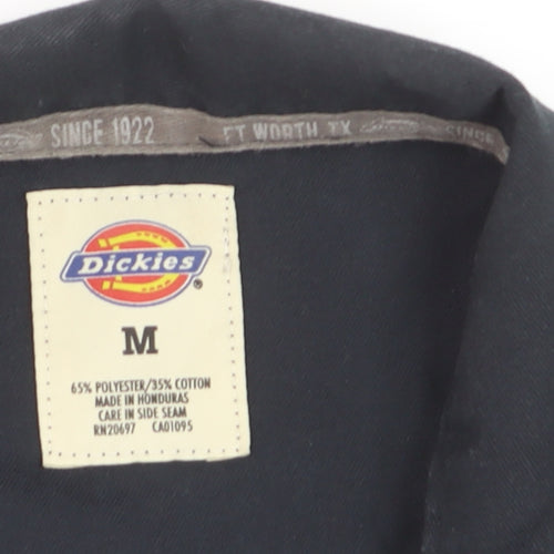 Dickies Men Black Red Short Sleeve Colourblock Work Shirt M