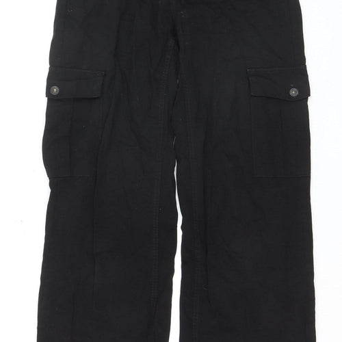 Pull & Bear Men's Black Cargo Trousers Size S Regular Cotton