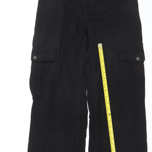 Pull & Bear Men's Black Cargo Trousers Size S Regular Cotton