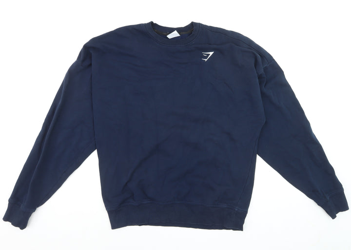Gymshark Mens Navy Blue Crew Neck Pullover Sweatshirt S