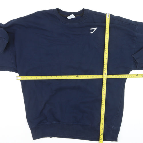 Gymshark Mens Navy Blue Crew Neck Pullover Sweatshirt S