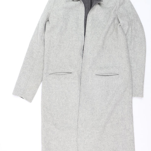 Long Tall Sally Women's Grey Wool Blend Long Overcoat Size 12