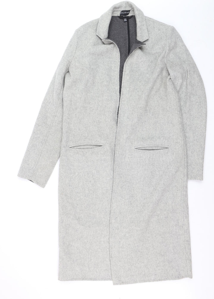 Long Tall Sally Women's Grey Wool Blend Long Overcoat Size 12