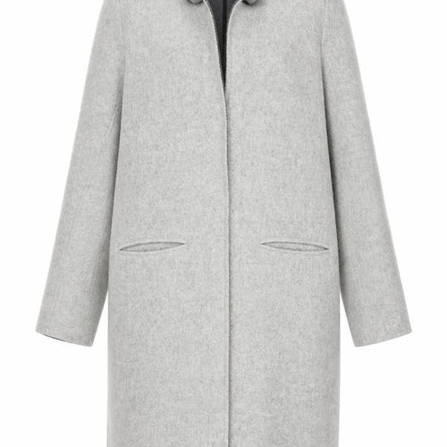 Long Tall Sally Women's Grey Wool Blend Long Overcoat Size 12