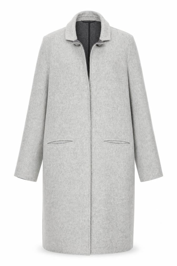 Long Tall Sally Women's Grey Wool Blend Long Overcoat Size 12