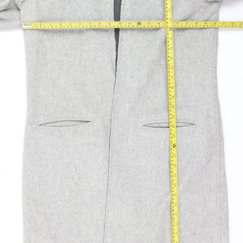 Long Tall Sally Women's Grey Wool Blend Long Overcoat Size 12