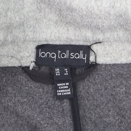 Long Tall Sally Women's Grey Wool Blend Long Overcoat Size 12